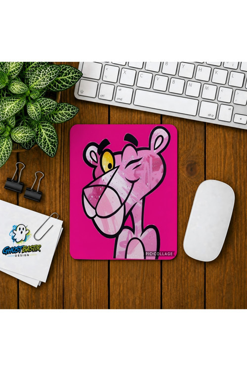 Pembe Panter Baskılı Oyuncu Mousepad 0229