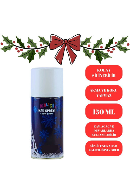 Yılbaşı Kar Spreyi 150 Ml 1 Adet (Erimeyen, Ağaç Ve Cam İçin Kalıcı Yazı Kar Spreyi)