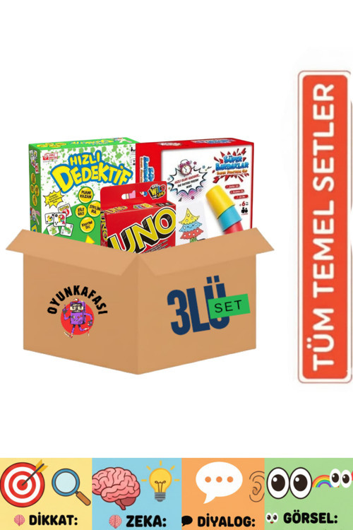 Süper Bardaklar - Hızlı Dedektif - Uno ( 3 Lü Set )