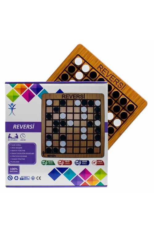 Ahşap Reversi, Zeka Oyunu, Strateji, Akıl Oyunu, Eğitici Oyun