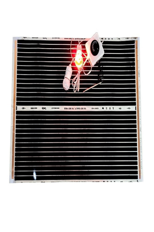 50X80 Çift Duylu Analog Termostatlı Karışık 100Watt Renkli Isı Ampüllü Full Set Karbon Film Isıtıcı