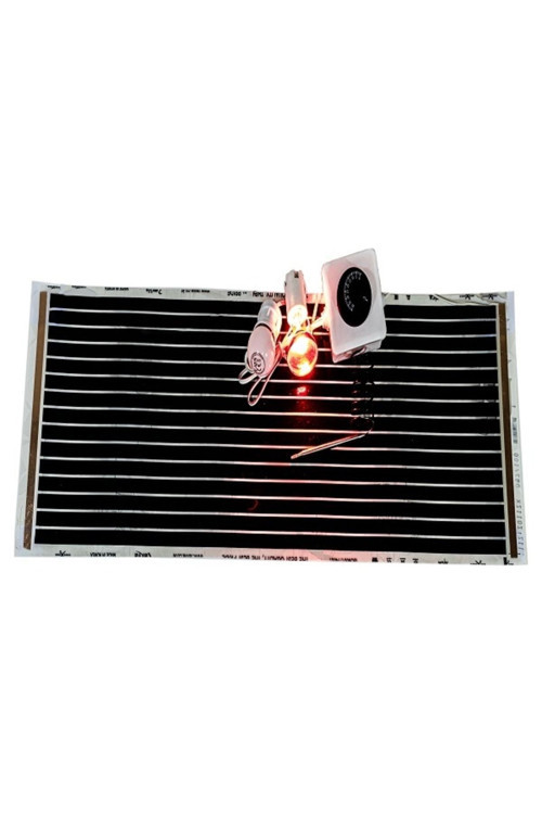 25X80 Çift Duylu Analog Termostatlı Karışık Renkli Isı Ampüllü Full Set Karbon Film Isıtıcı