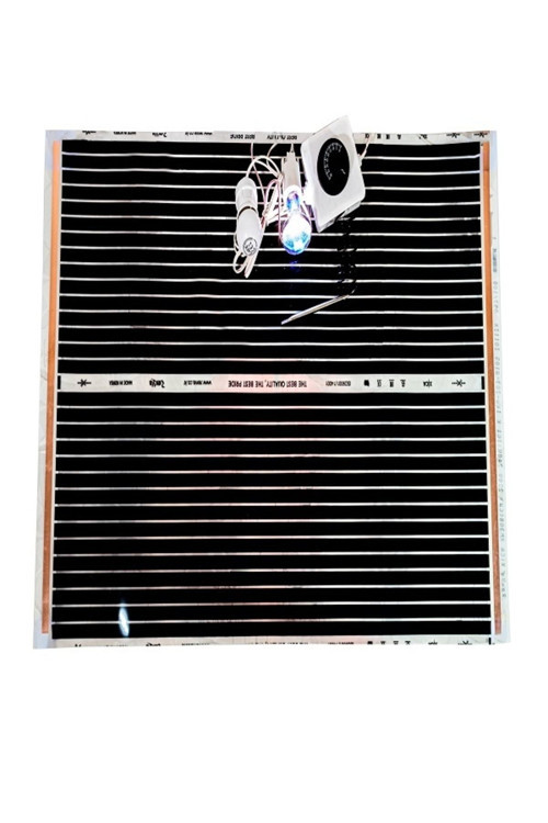 50X80 Çift Duylu Analog Termostatlı Kırmızı100 W İnfrared Isı Ampüllü Full Set Karbon Film Isıtıcı