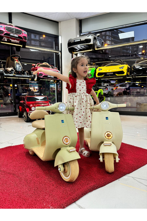 2-5 Yaş Vespa Akülü Motor 12V