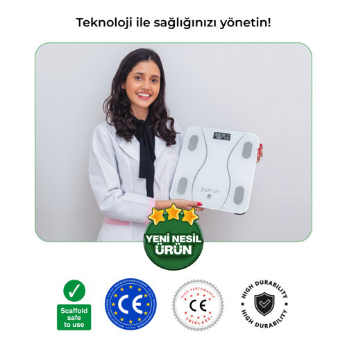 180 kg Akıllı Dijital Baskül - Yağ, Su, Kas ve Metabolik Yaş Analizi