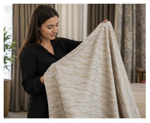 JAKAR SATEN FON PERDE-1/3 (sık) PİLE -EN: 100 cm