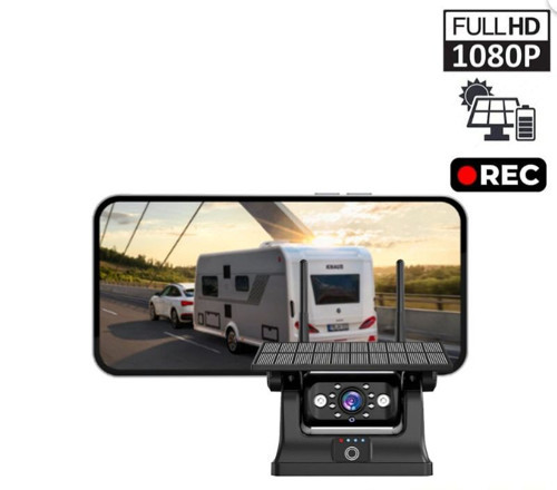 Solar Şarjlı Wireless Karavan Geri Görüş Kamerası 1080P - Premium