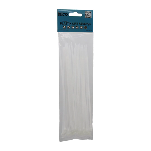 25'li Cırt Kelepçe - Plastik - Beyaz Renk - Kablo Bağı