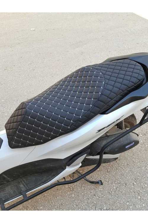 Honda PCX Koltuk Koruyucu Kılıf Kapitone Desenli Çift Katmanlı Ortopedik (ULTRA LÜKS ÇİFT DESENLİ)