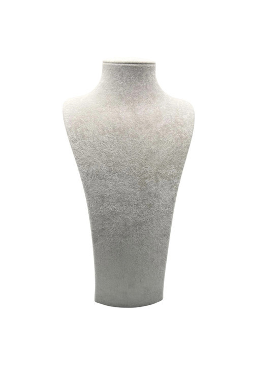 Yerli Üretim Süet Kumaş Elisia Manken Krem Renk 40/20 Cm Kolye Gerdanlık Takı Sergileme Mankeni