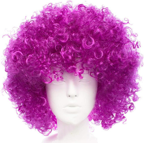 Koyu Mor Renk Violet Afro Bonus Peruk