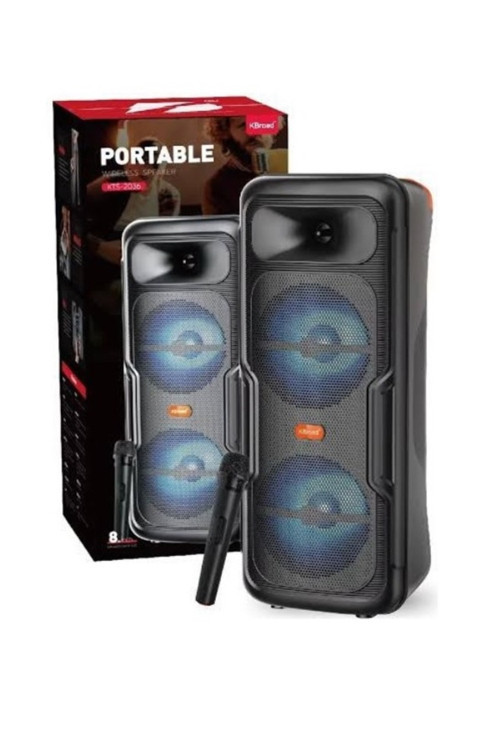 BÜYÜK BOY BLUETOOTH HOPARLÖR MİKROFONLU KARAOKE SPEAKER ŞARJLI TAŞINABİLİR SES BOMBASI