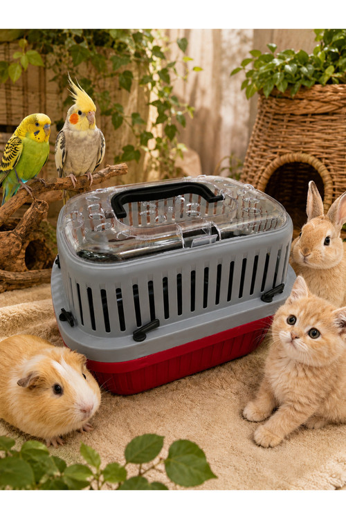 Kuş, hamster, ginepig, tavşan ve yavru kedi taşıma kutusu