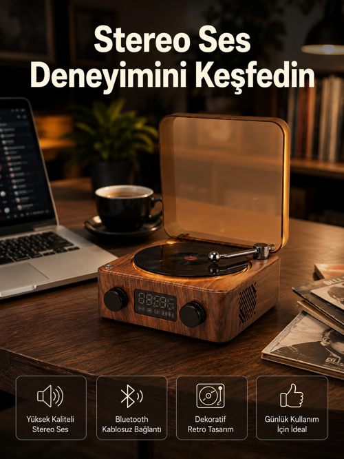 3-ü-1 Arada Bluetooth Hoparlör – Işıklı Saat Ve Gece Lambası Yeni Nesil