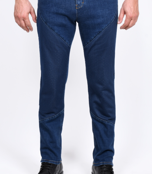denim Efil File Korumalı Motosiklet Pantolon Mavi Unisex