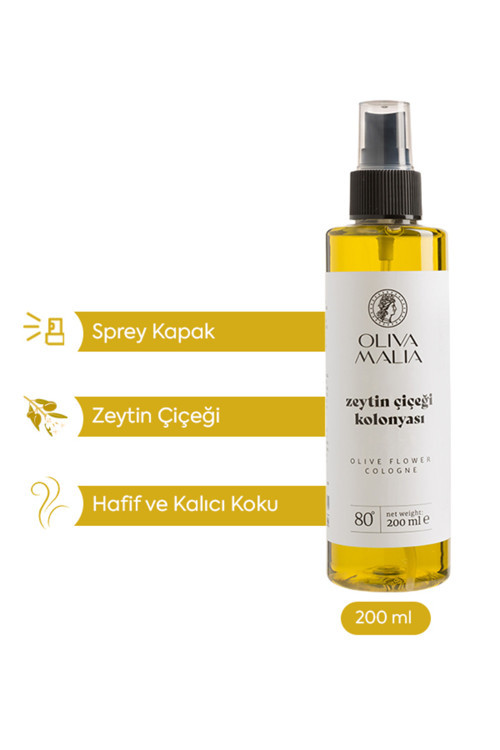 Zeytin Çiçeği Kolonyası 3 Adet 200 ml Sprey Kapaklı Şişe