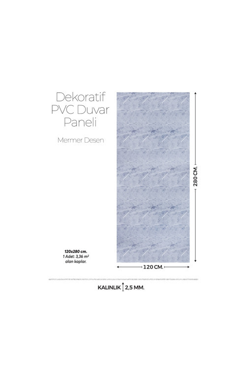 120 Cm x 280 Cm Duvar Paneli,salon,duvar,tv Ünitesi-Gri Mermer Desen