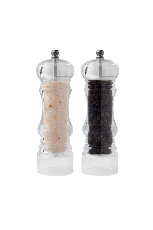 Akrilik Baharat Öğütücüsü, 14 Cm 2 Adet, Tuz Karabiber Değirmeni Öğütücü
