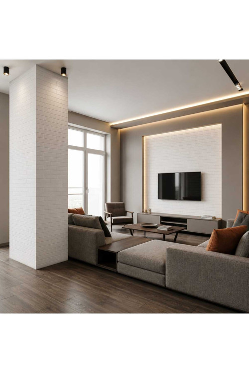 70X280 Kendinden yapışkanlı Duvar kağıdı Beyaz Taş Desen ,salon,duvar,tv Ünitesi