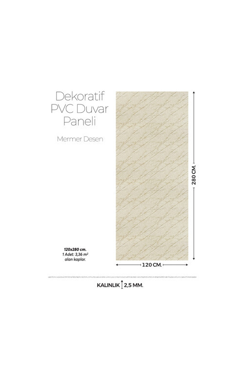 120 Cm x 280 Cm Duvar Paneli,salon,duvar,tv Ünitesi-Bej Mermer Desen