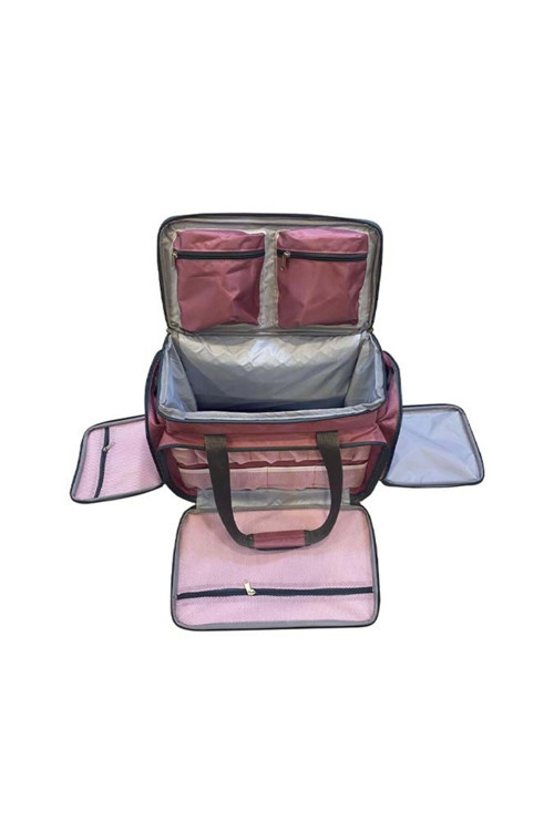 Pembe Ev Tipi Dikiş Makine Çantası | Çanta Hurcu | Profesyonel Dikiş Makinesi Çantası