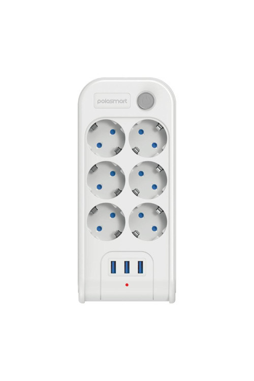 Mp18 6 Prizli 3 Usb Çıkışlı Akım Korumalı Uzatma Kablosu 2 Metre Beyaz