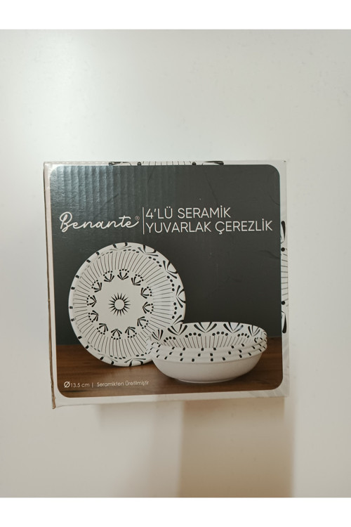 4Lü Seramik Yuvarlak Çerezlik