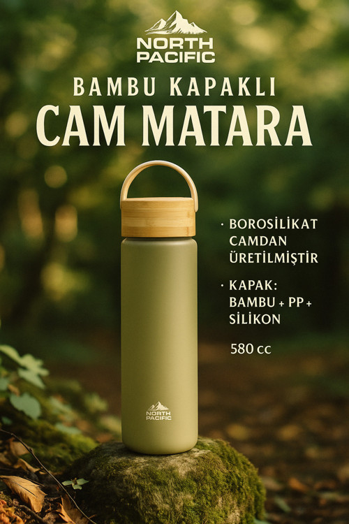 Bambu Kapaklı Cam Matara 580 Cc – Doğanın Zarafeti Yanınızda!