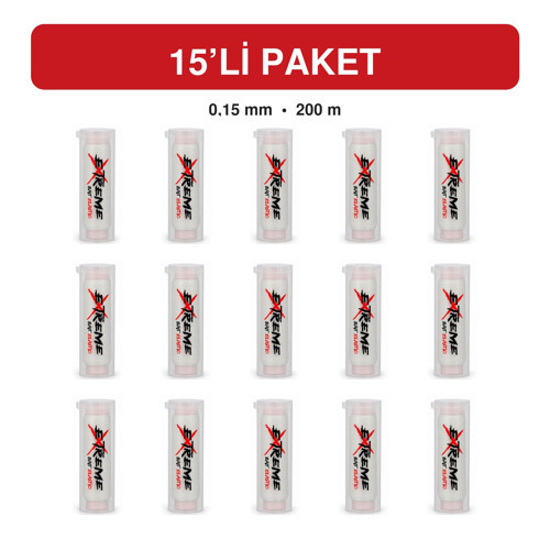 Kapsüllü Elastik Yem İpi 200mt 0.15mm ( 15 li Paket )