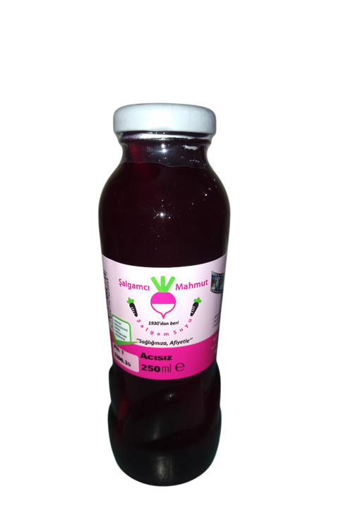 12 Adet 250 ml Cam Şişede Taneli Doğal Adana Şalgamı (ACILI/ACISIZ)