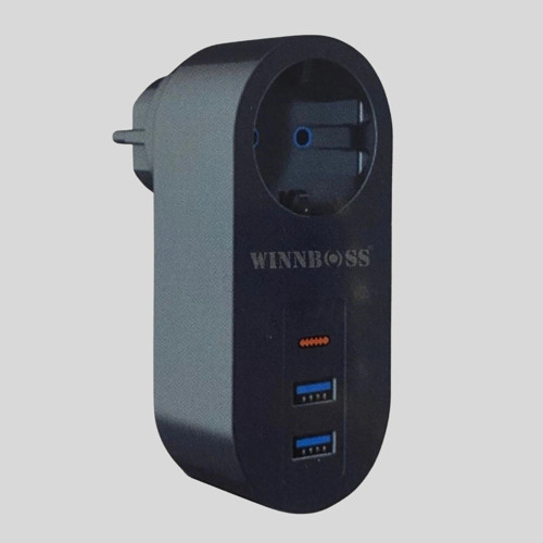 ® 2 USB,1 TYPE-C Girişli 1'li Çocuk Korumalı,Isıya Karşı Dayanıklı 2500Watt Termal Akım Koruma