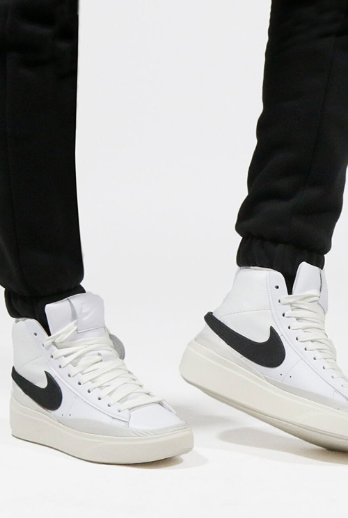 Blazer Phantom Mid Leather Unisex Sneaker White Hakiki Deri Bilekli Günlük Spor Ayakkabı Beyaz