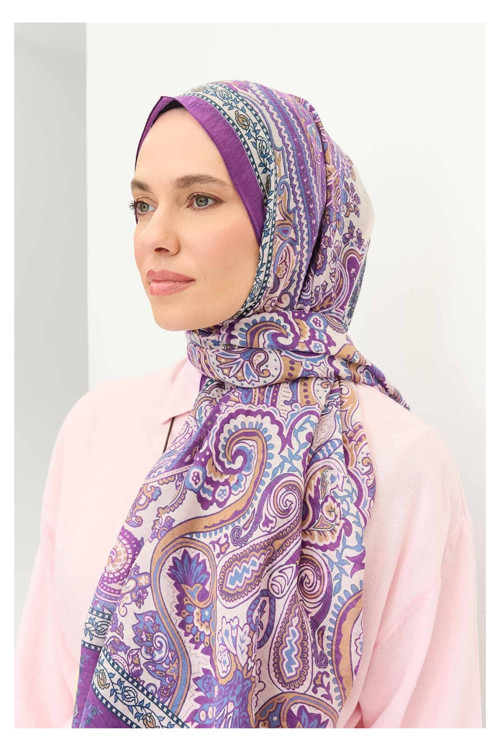 Tencel Monare Şal Bohem Mor
