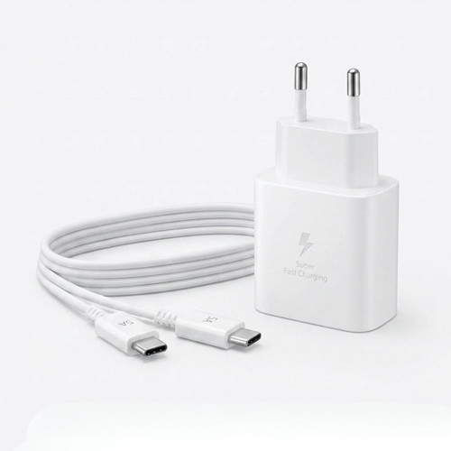 45W Süper Hızlı Şarj Adaptörü USB-C PD 3.0 PPS Fast Charger + 5A Type-C to Type-C Kablo (50001)
