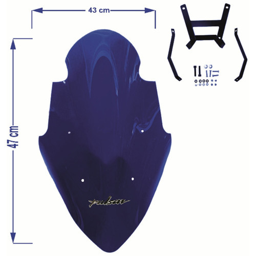 BAJAJ PULSAR NS 200 SİPERLİK CAMI MAVİ 47X43CM 4MM