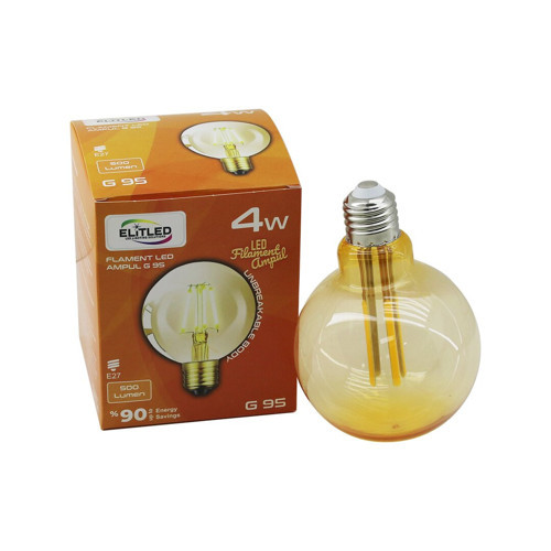 4W - E27 GOLD COLOR FLAMENT RUSTİK AMPUL 400LUMEN - 2200K KIRILMAZ GÖVDE (50001)
