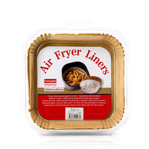 50PCS KARE TABAN: 20CM - KENAR: 4.5CM AİR FRYER PİŞİRME KALIP KAĞIT (50001)