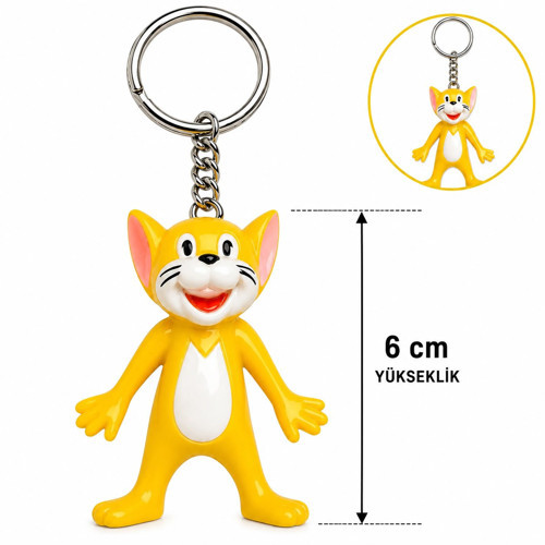 Sevimli Sarı Kedi Figürlü Anahtarlık 6 Cm (50001)