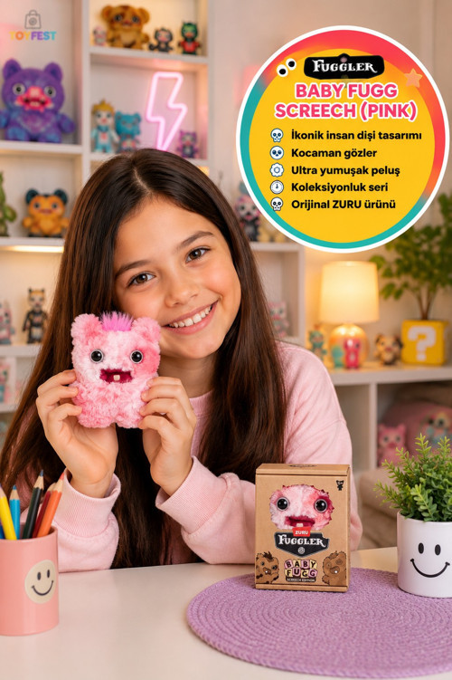 Fuggler Baby Fugg Screech Pembe Peluş Oyuncak Koleksiyon Figürü Orijinal ZURU 8 cm