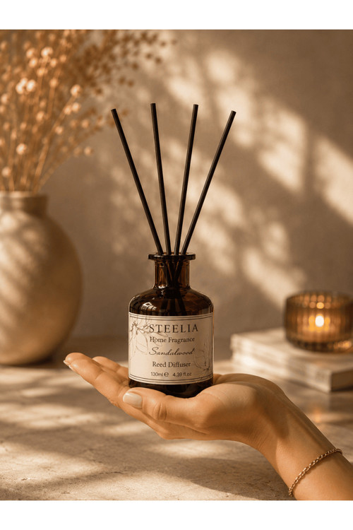 Sandalwood Bambu Çubuklu Oda Kokusu 120 Ml Uzun Süre Kalıcı Reed Diffuser
