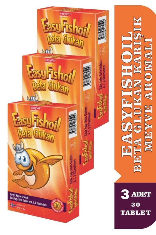 Easyfishoil Beta Glukan Karışık Meyve Aromalı 30 Jel Tablet 3 Adet