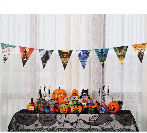 Cadılar Bayramı Halloween Flama Bayrak Banner Süs 8 li 3 Metre (5477)