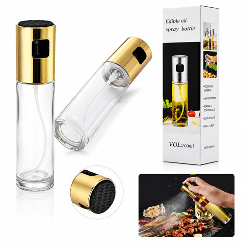 100 ML SPREY CAM YAĞDANLIK KROM - RENKLİ SPREY KAFA - İNCE UZUN ŞİŞE (5477)