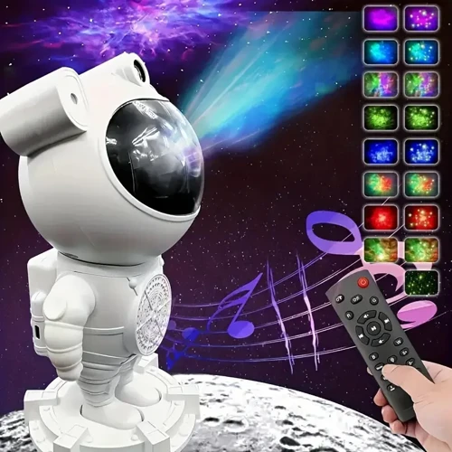 Astronot Gece Lambası Projektör Bluetooth Hoparlör Uzaktan Kumandalı (5477)