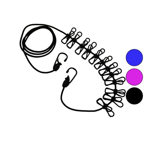 RENKLİ LASTİK 12PCS METAL MANDALLI ÇAMAŞIR İPİ (5477)