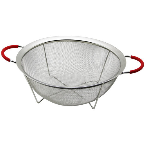 28CM TEL SEPET METAL SÜZGEÇ SİLİKON KILIFLI KULP METAL ÇERÇEVE - AYAK (5477)