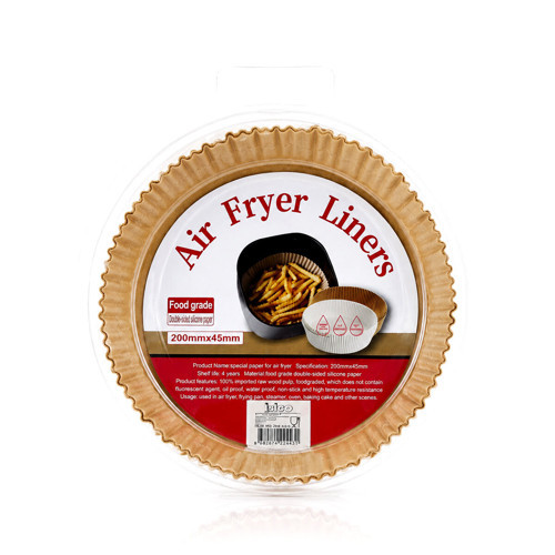 50PCS YUVARLAK TABAN: 20CM - KENAR: 4.5CM AİR FRYER PİŞİRME KALIP KAĞIT (5477)