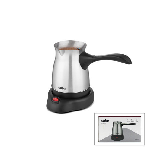 ÇELİK ELEKTRİKLİ CEZVE TÜRK KAHVE MAKİNESİ - 6FİNCAN=500ML 360° KABLOSUZ KULLANIM KATLANIR KULP 600W