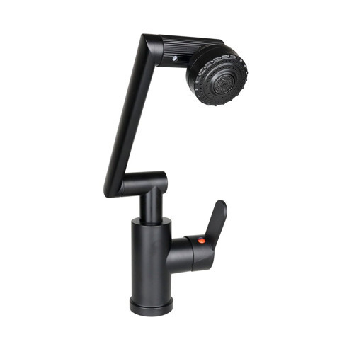 SİYAH - 1080 DERECE DÖNEBİLEN ÇOK FONKSİYONLU MUSLUK BATARYA KTX-3307 (5477)