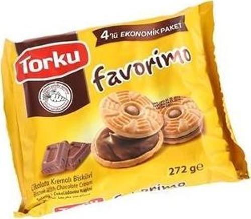 Favorimo Çikolatalı Kremalı Bisküvi 4'lü 304 Gr. (6'lı)